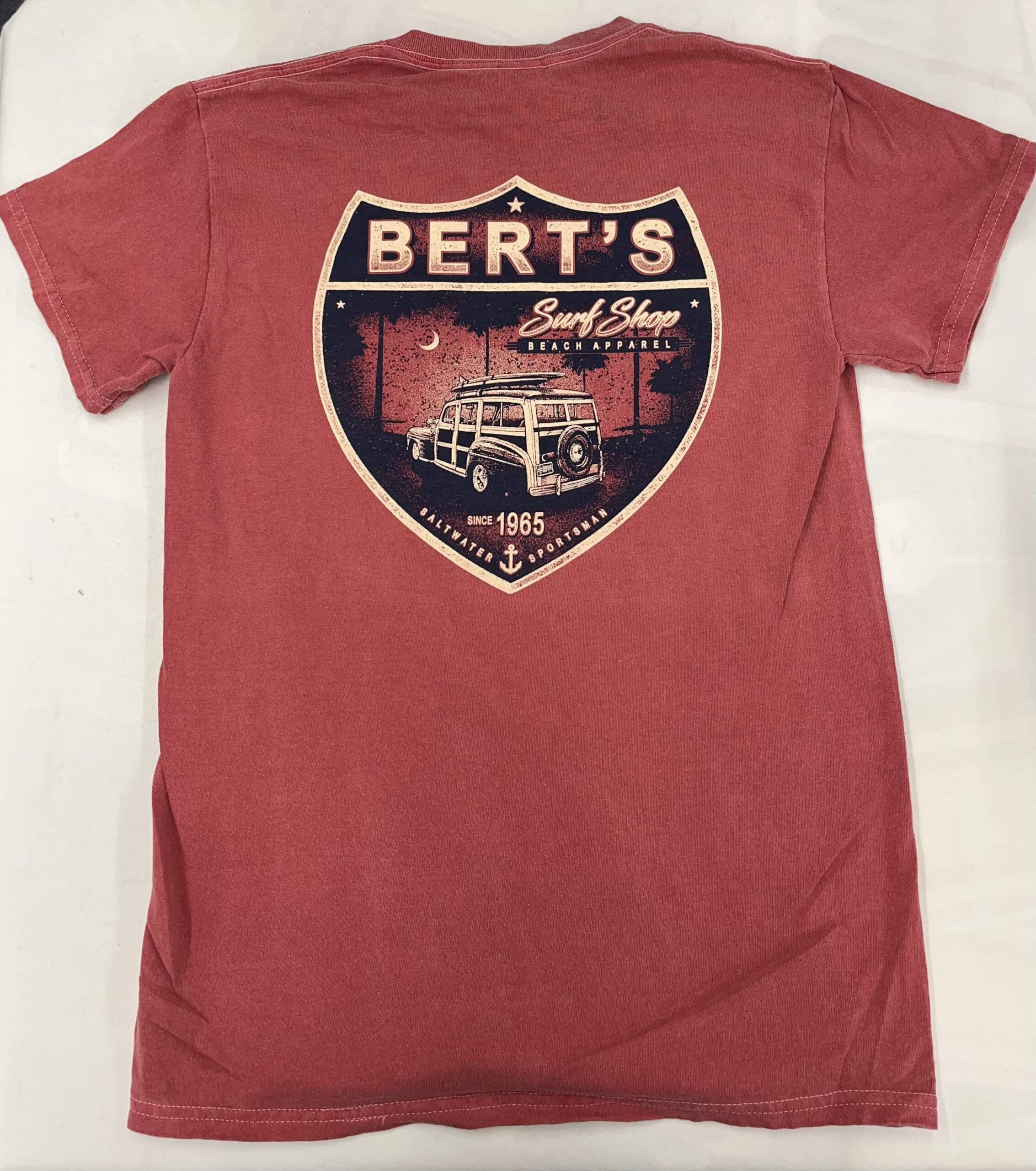 Bert's Surf Shop - Bert's Tee Shirt Sport Shield Woody