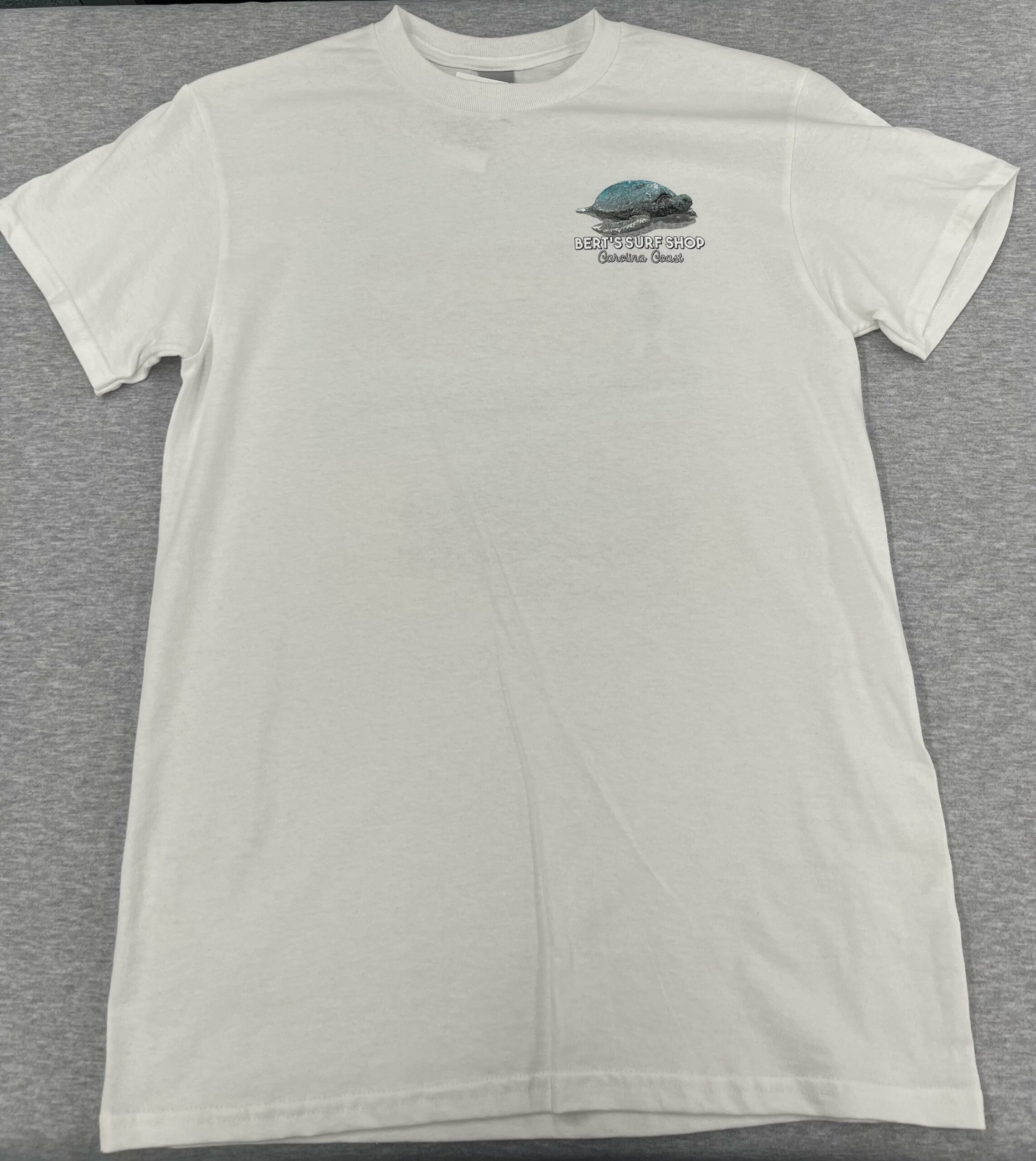 Bert's Surf Shop - Bert's Tee Shirt Turtle On Beach