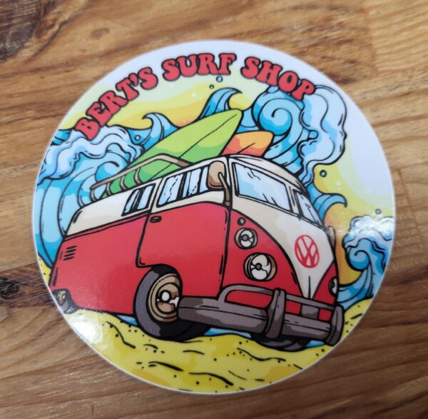Bert's Hippie Bus w Crashing Wave Sticker