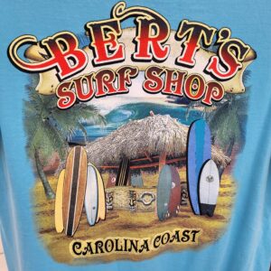 Bert's Tee Shirt Tiki Hut Blue